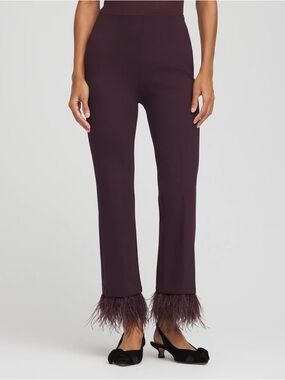 Chico's Plum Straight-Leg Pants with Feather Hem